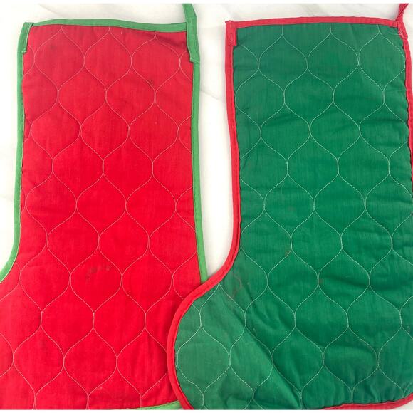 2 Vintage Christmas Stockings - Elf Stocking and Snowman Stocking - Picture 3 of 5